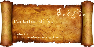 Bartalus Éva névjegykártya